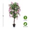2 Pieces Artificial 6ft Wisteria Tree with Adjustable Branches for Porch or Living Room